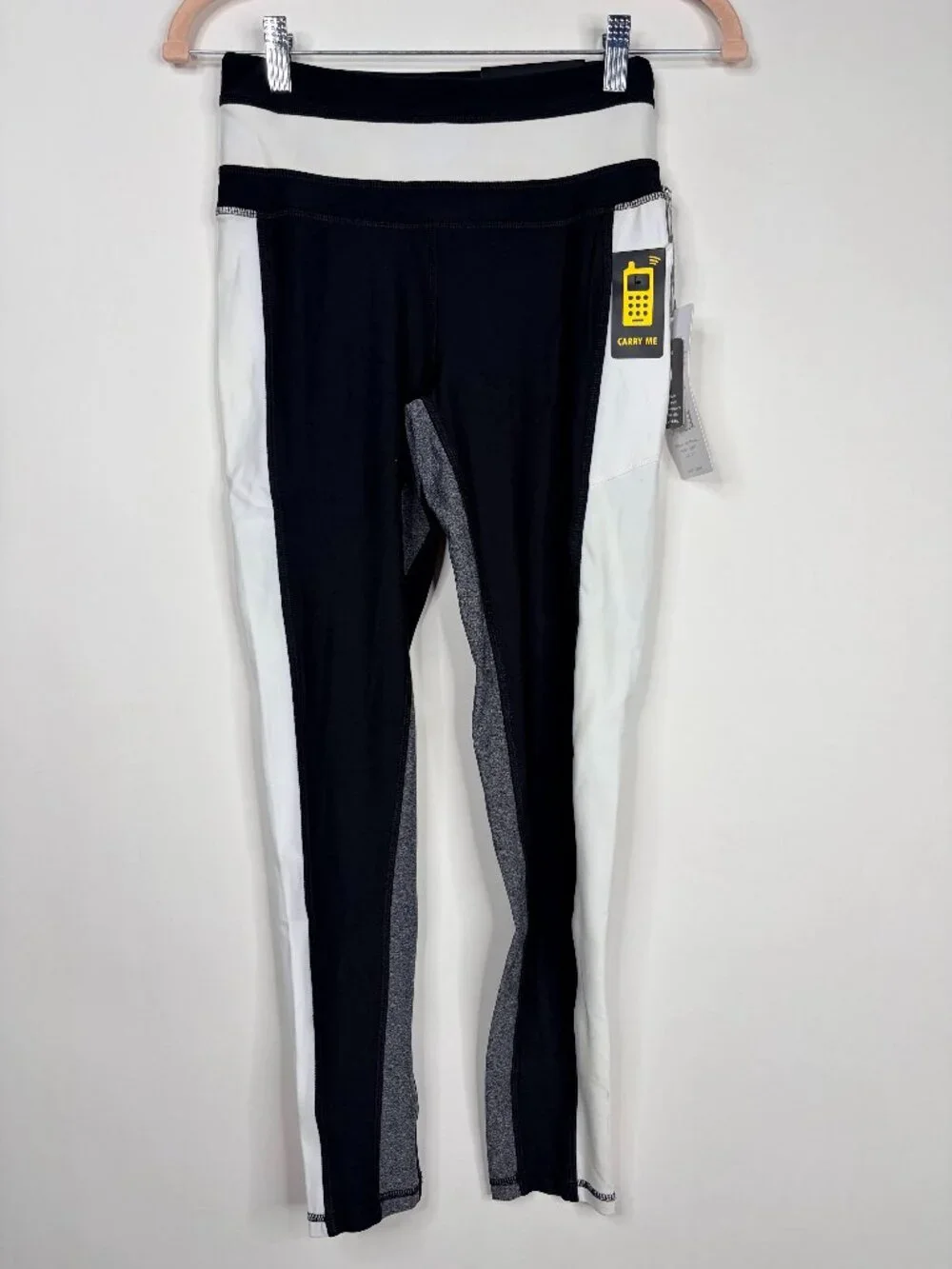 2/$30 NWT X by Gottex Studio High Way Legging Mid Rise Black White #A3277